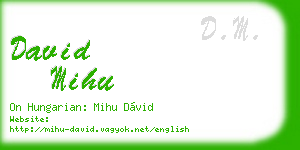 david mihu business card